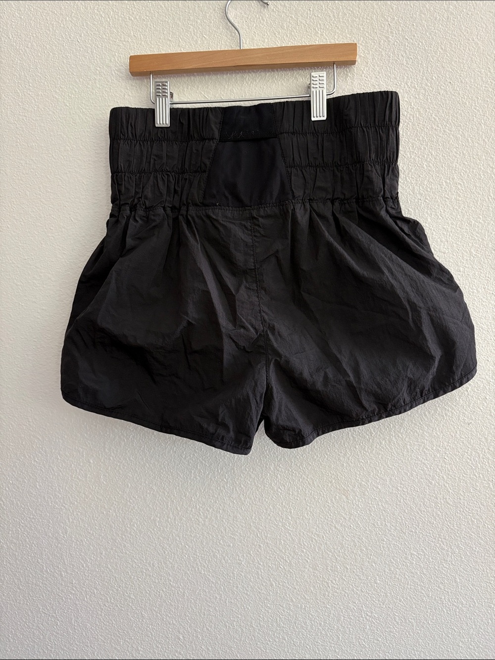 FP Movement by Free People Black High-Waist Smocked Athletic Shorts